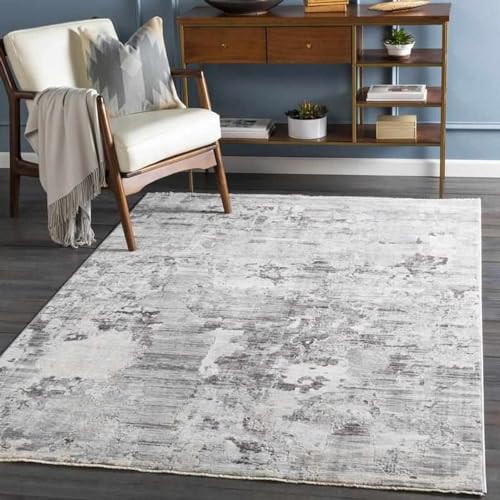 Zora Carpet Light Grey Abstract Design Soft Silk Carpet view 4