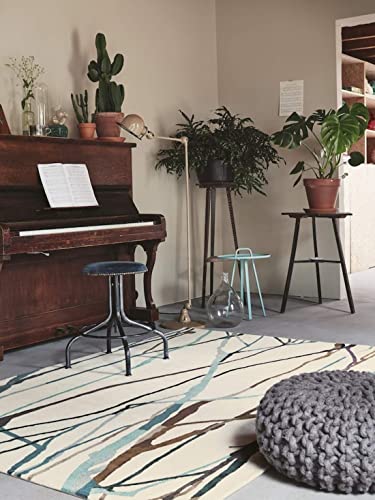 Quality Premium Hand Tufted Carpet for Bedroom, Living Room with 1 Inch Pile Height (7 x 10 Ft Size, Ivory) handmade carpet by Zorra Carpet