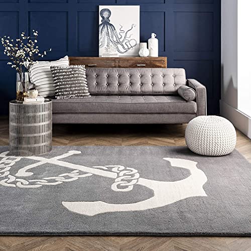 Export Quality Premium Hand Tufted Carpet for Bedroom, Living Room with 1 Inch Pile Height (7 x 10 Ft Size, Grey) handmade carpet from Zorra Carpet