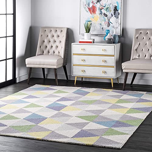 Quality Premium Hand Tufted Carpet for Bedroom, Living Room with 1 Inch Pile Height (7 x 10 Ft Size, Green) handmade carpet from Zorra Carpet