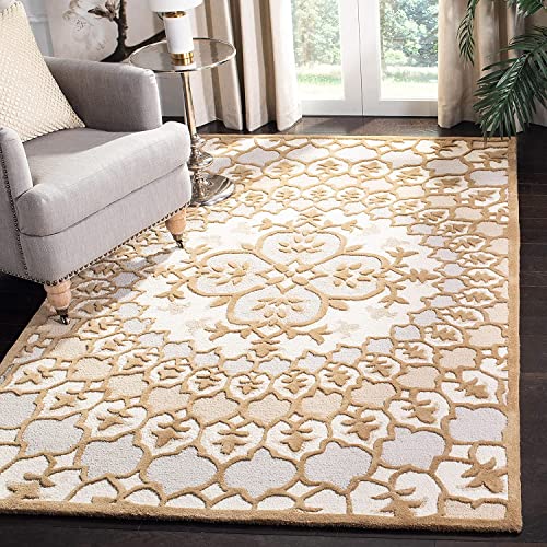Quality Premium Hand Tufted Carpet for Bedroom, Living Room with 1 Inch Pile Height (7 x 10 Ft Size, Dark Beige & Ivory) handmade carpet from Zorra Carpet