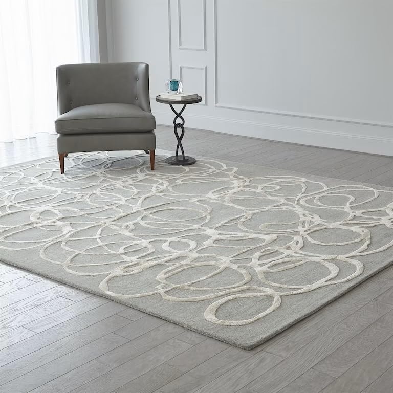Zora Carpets Grey 3 Handmade Tuffted Blended Pure Woollen Carpet for Living Room Bedroom Size -3 X 5 Ft handmade carpet from Zorra Carpet