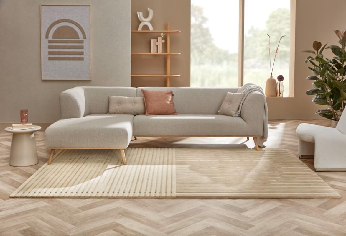 ZORA CARPET Multi 7 Handmade Tuffted Blended Pure Woollen Carpet for Living Roo...