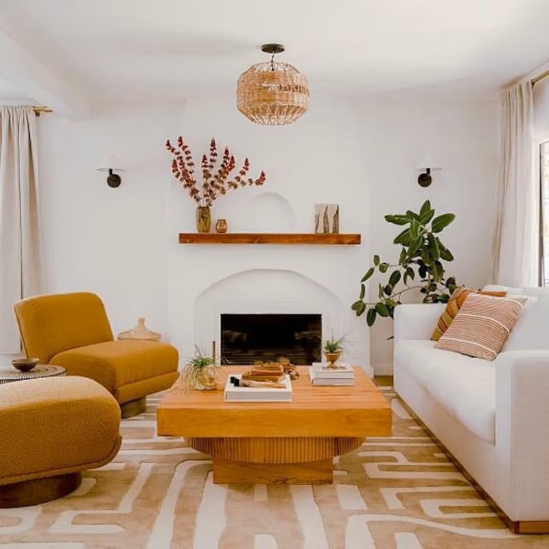 ZORA CARPET Multi 9 Handmade Tuffted Blended Pure Woollen Carpet for Living Roo...