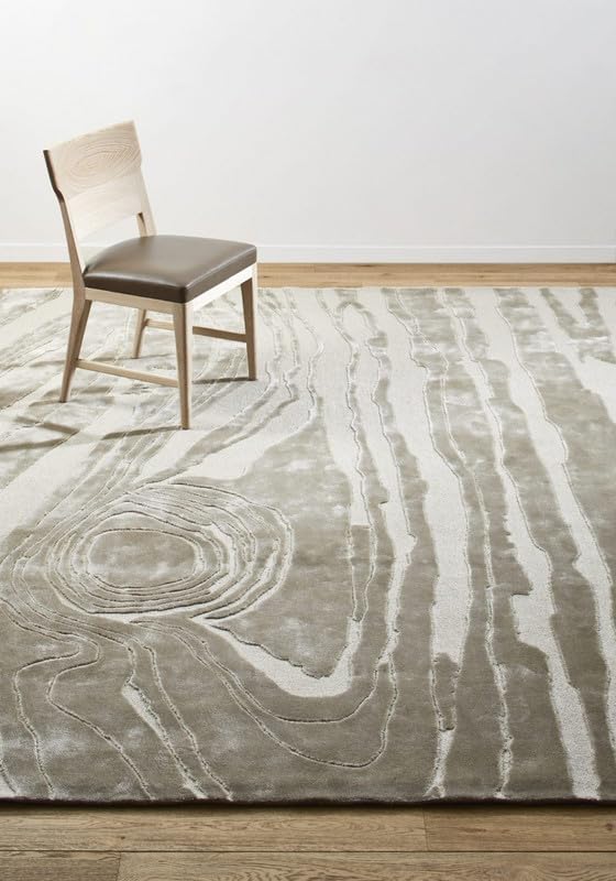 ZORA CARPET Grey Shade Handmade Tuffted Blended Pure Woollen Carpet for Living ...