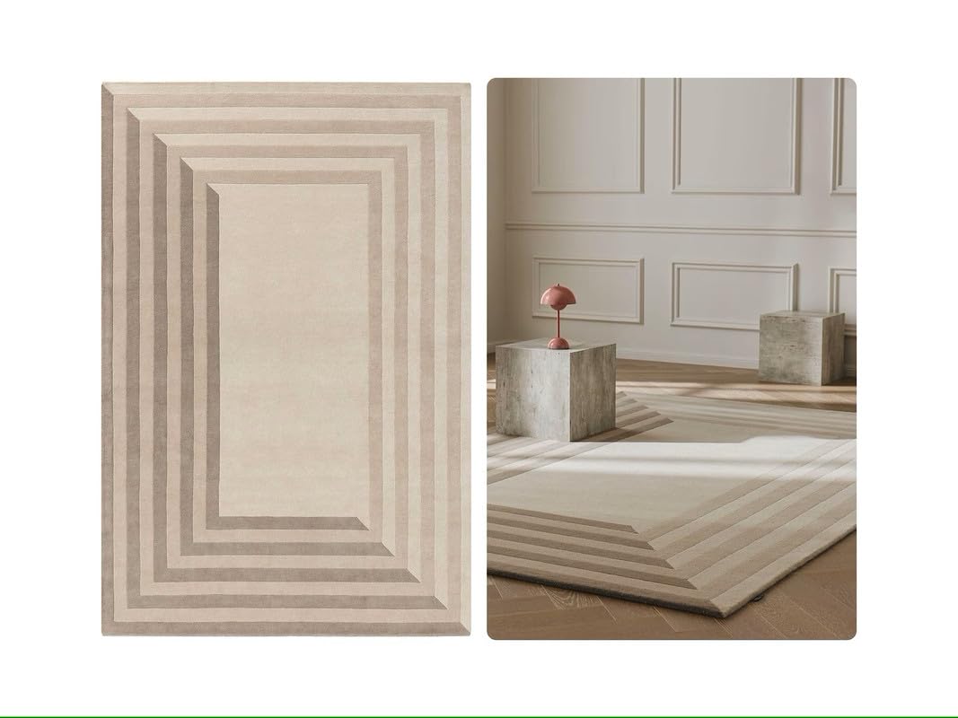 ZORA CARPET Multi 10 Handmade Tuffted Blended Pure Woollen Carpet for Living Ro...