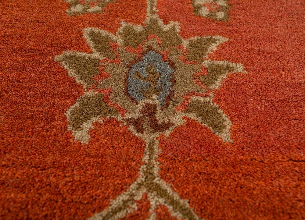 ZORA CARPET Rust Orange Handmade Tuffted Blended Pure Woollen Carpet for Living...
