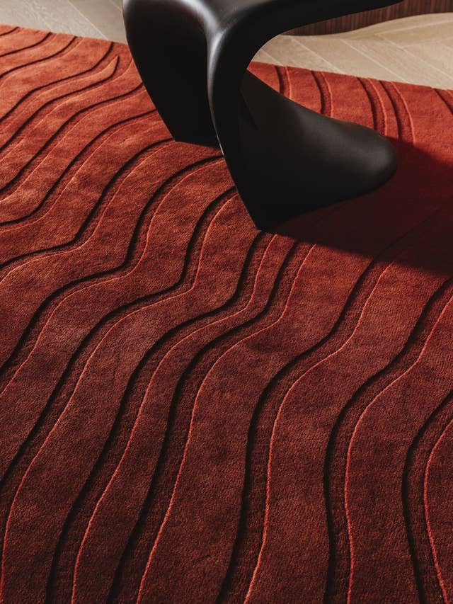 Modern Wavy Line Rug - Contemporary Abstract Wave Pattern view 3