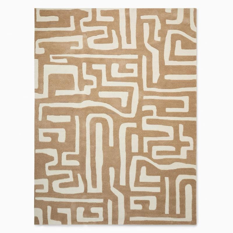 Hand Tufted Modern Design Exported Collection High Low Pattern Wool Carpet for Living Room, Bedroom & Hall (Multi Y, 4 x 6 Feet) handmade carpet by Zorra Carpet