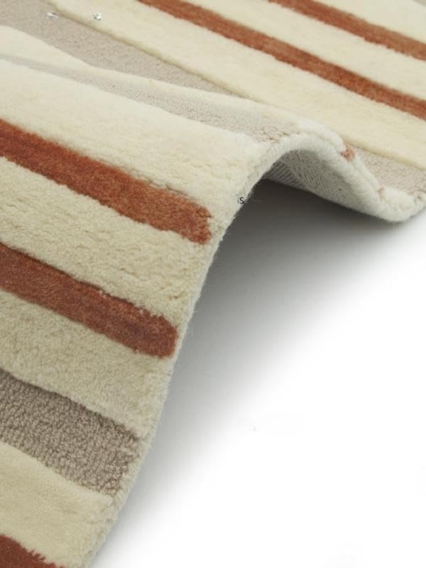 Zora Retro Arch Beige Terracotta Geometric Wool Rug view 2