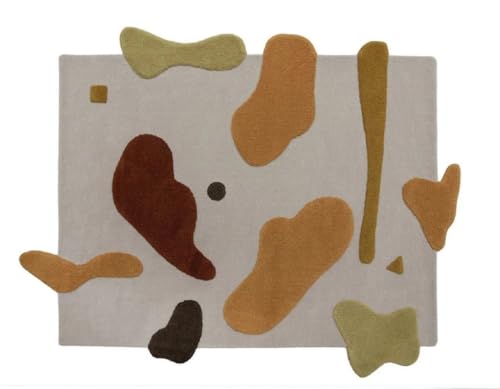 Handmade Tufted Wool Abstract Area Rug | Modern Artistic Carpet view 3