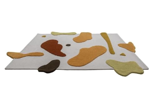 Handmade Tufted Wool Abstract Area Rug | Modern Artistic Carpet view 4