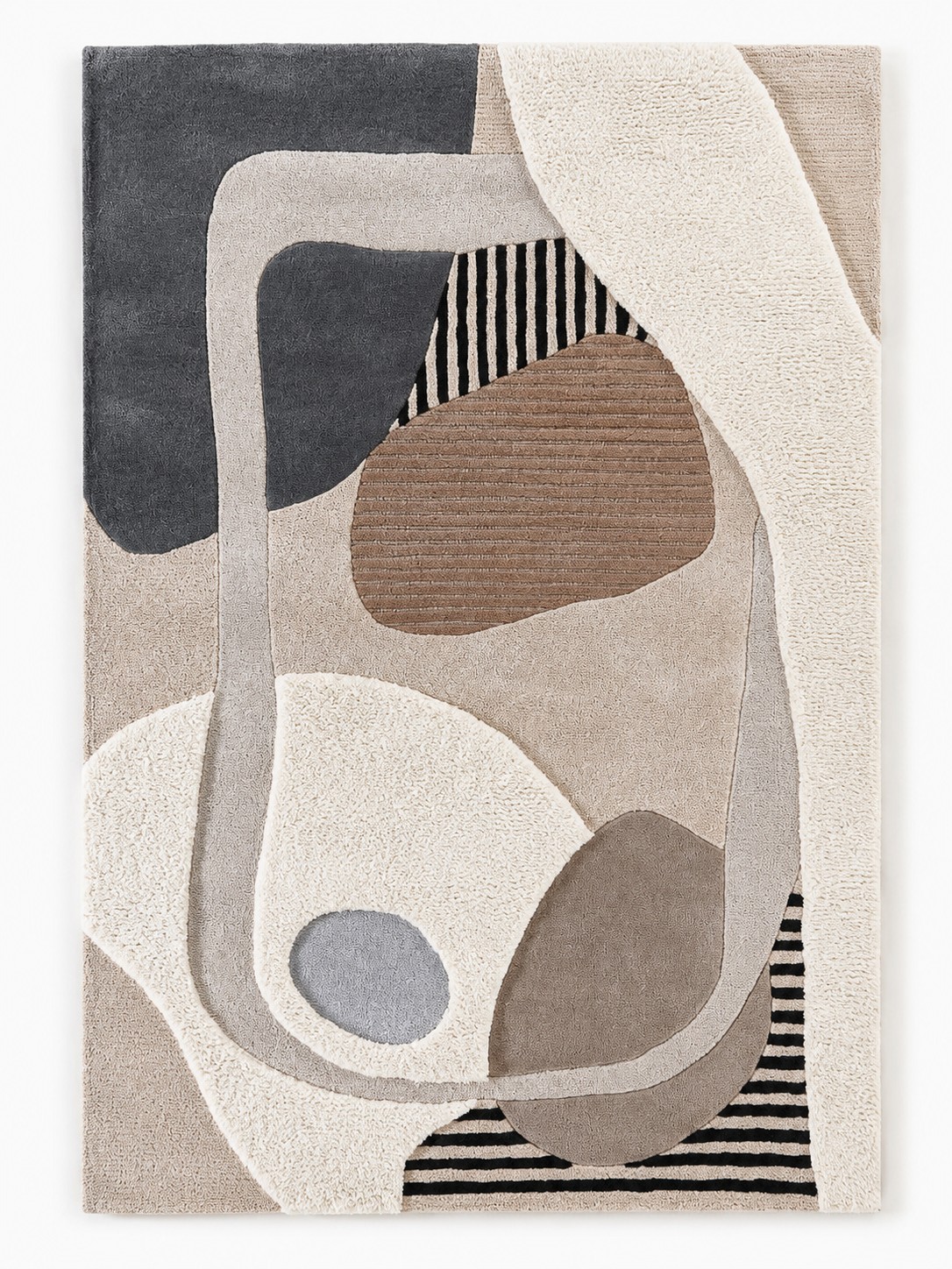 Premium New Zealand Wool Abstract Area Rug - Hand Tufted & Hand Embossed Modern Contemporary Designer Carpet for Living Room, Bedroom & Lounge