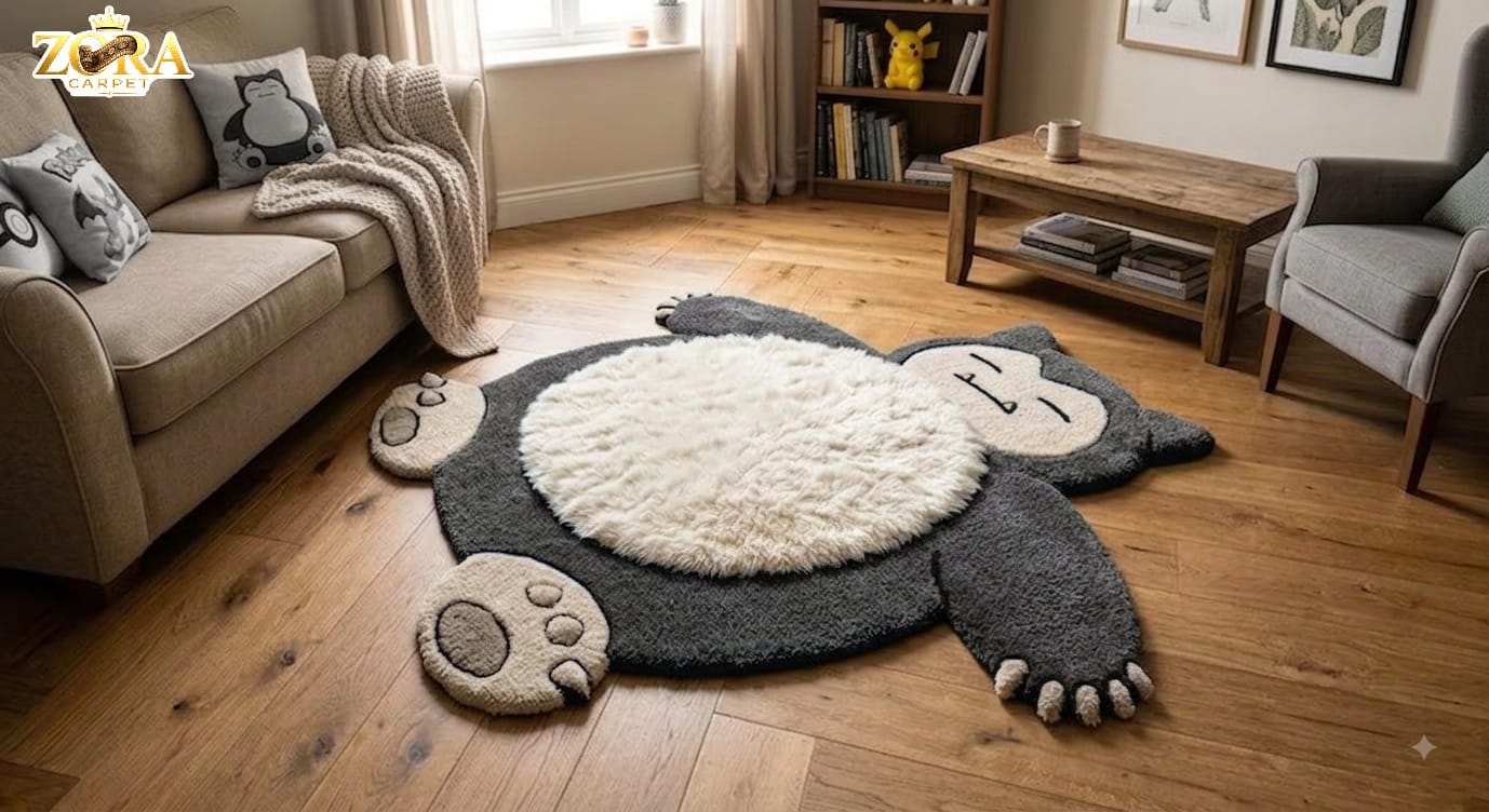 Handmade Bear Shaped Kids Rug-Cute Animal Hand-Tufted Area Rug for Nursery and Playroom