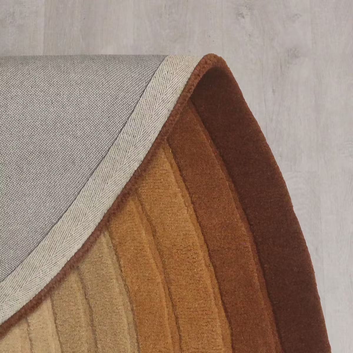 Modern Organic Abstract Hand-Tufted Wool Rug - Brown & Beige view 4