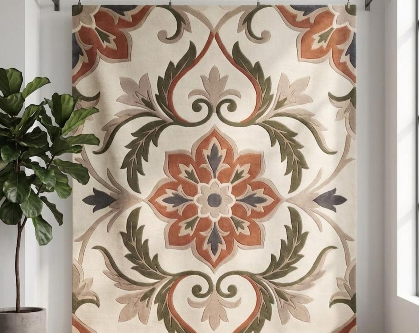 Heritage Floral Wool Rug-Zora Luxury Carpet