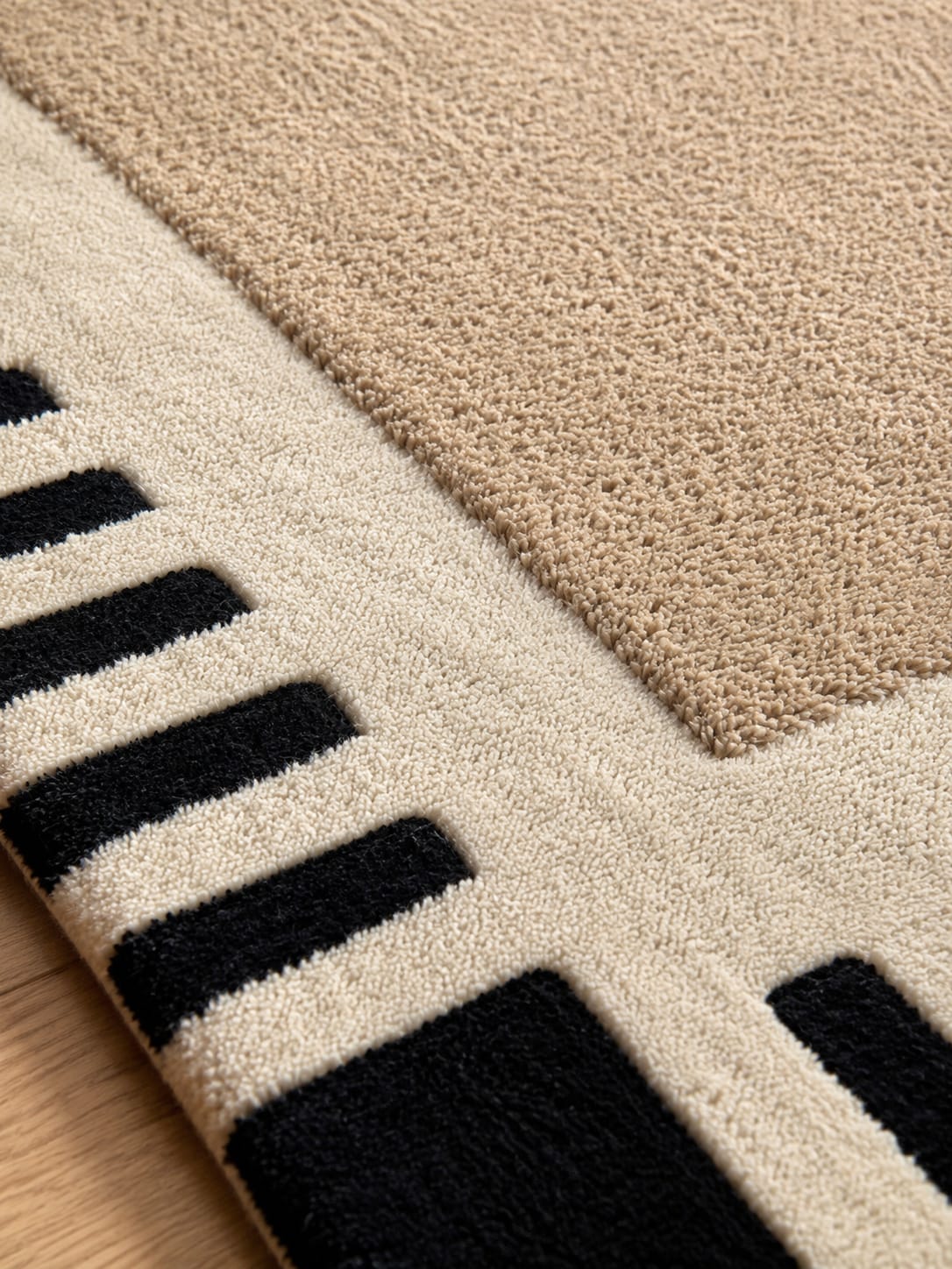 Minimal Stripe Wool Rug - Handmade in Bhadohi view 2