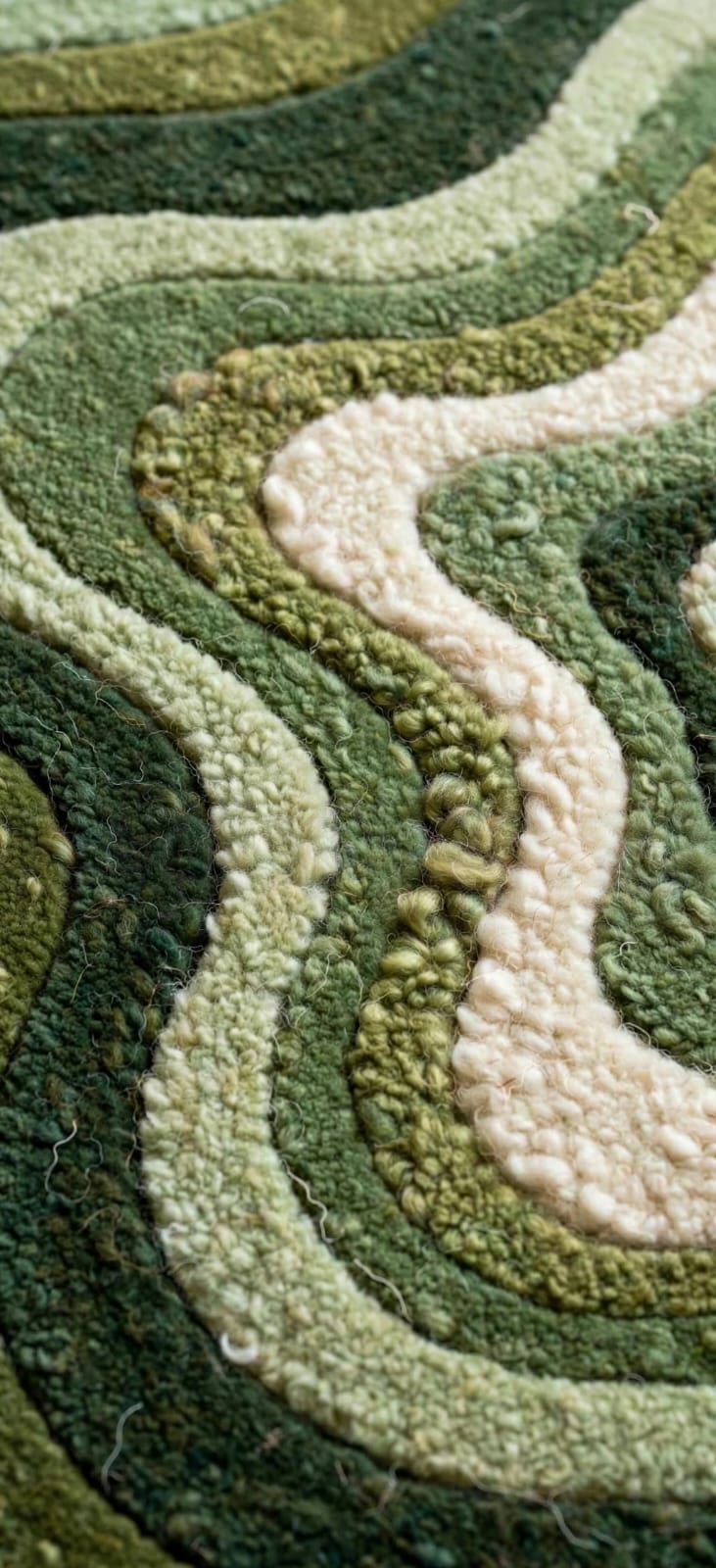 Zora Verdant Flow Irregular-Green Wool Rug view 3