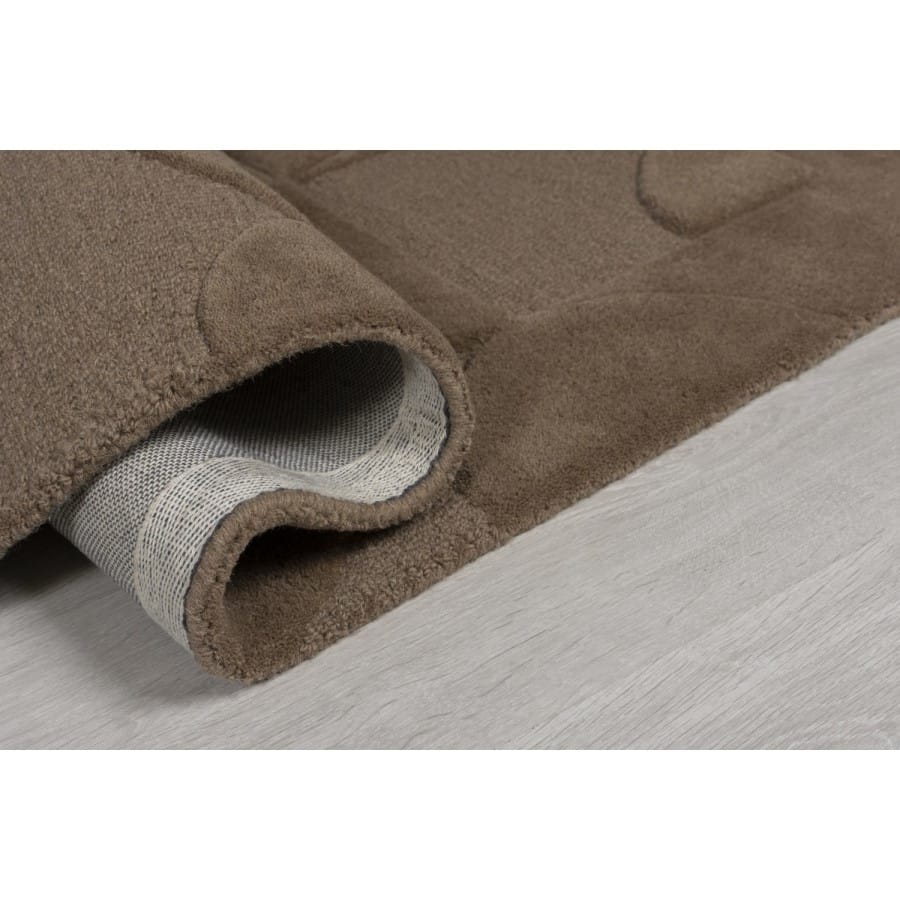 Zora Brown Mid-Century Circle Wool Rug view 4