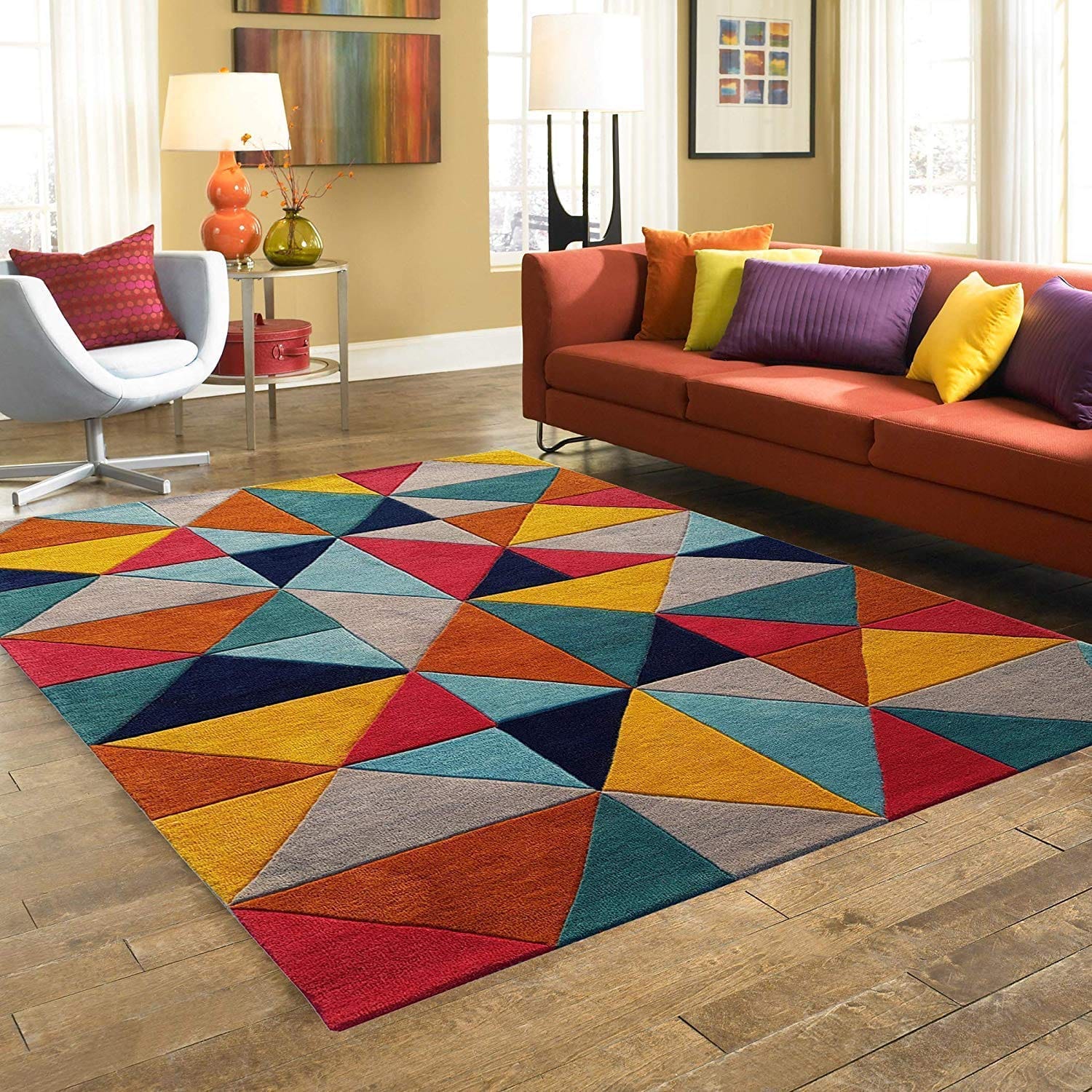 luxury Premium Hand Tufted Multicolor Wool Carpet for Living