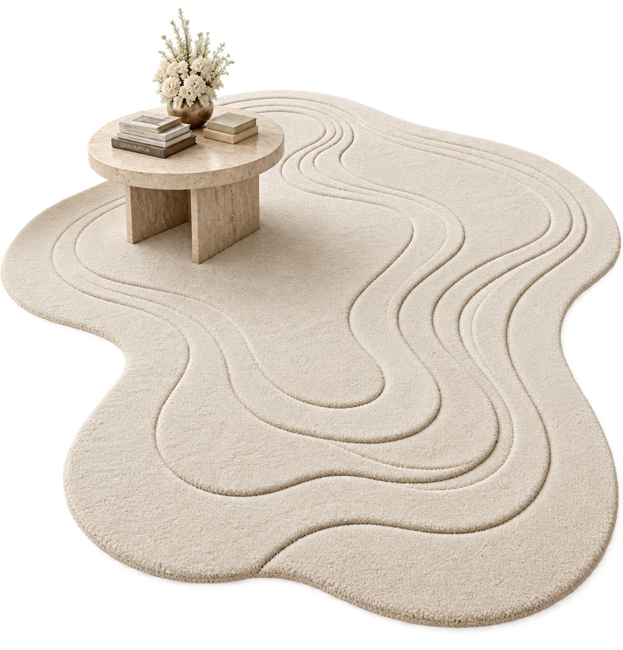 Luxury Hand-Tufted Wool Abstract Wave Rug | Zora Carpet view 4