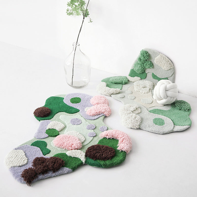 Organic Bloom Hand-Tufted Wool Rug - Irregular Shape Abstract Organic. view 2
