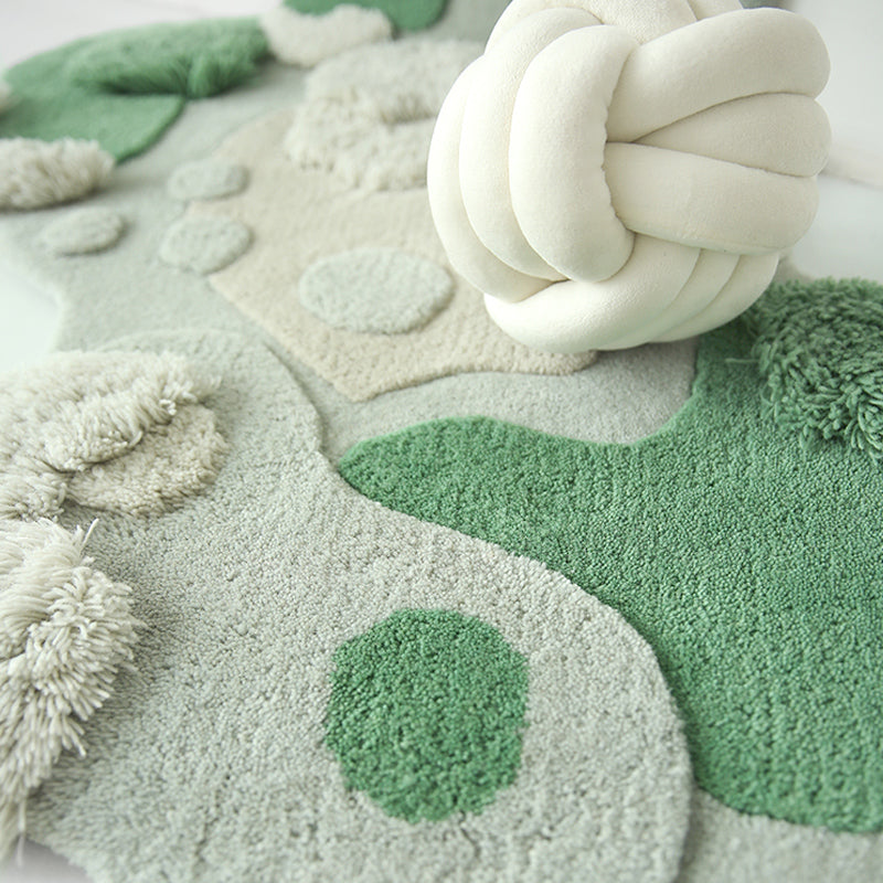 Organic Bloom Hand-Tufted Wool Rug - Irregular Shape Abstract Organic. view 4