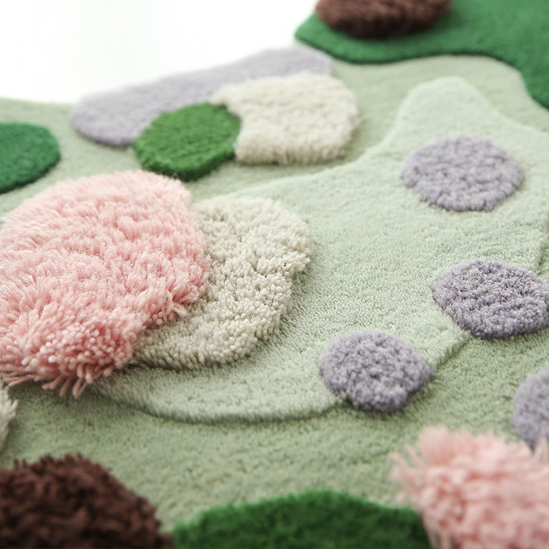 Organic Bloom Hand-Tufted Wool Rug - Irregular Shape Abstract Organic. view 5