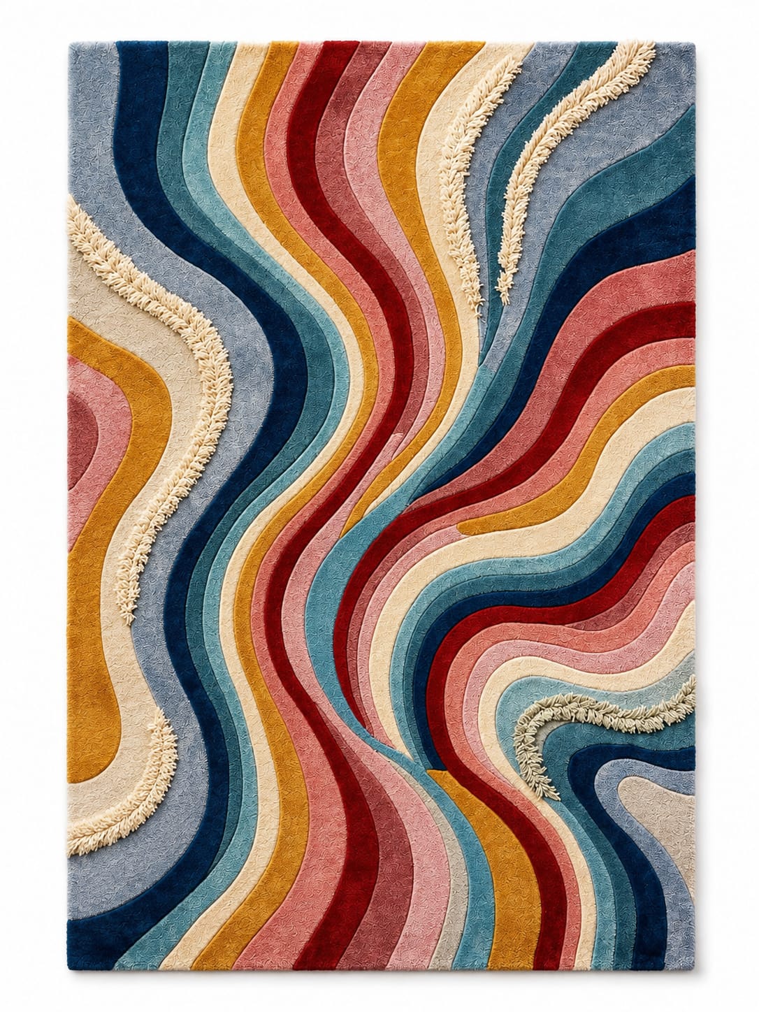 Abstract Flow Wave Wool Rug