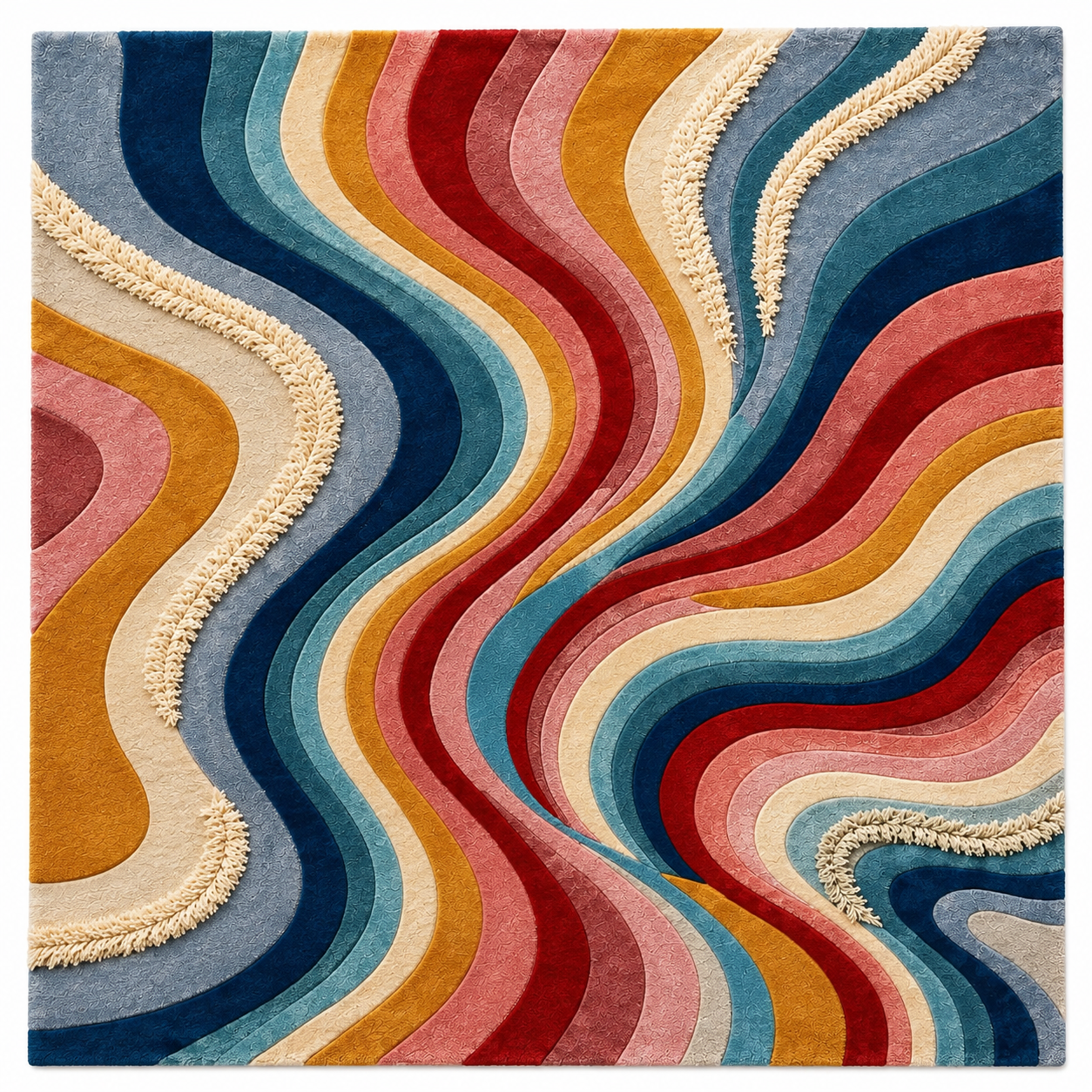 Abstract Flow Wave Wool Rug view 6