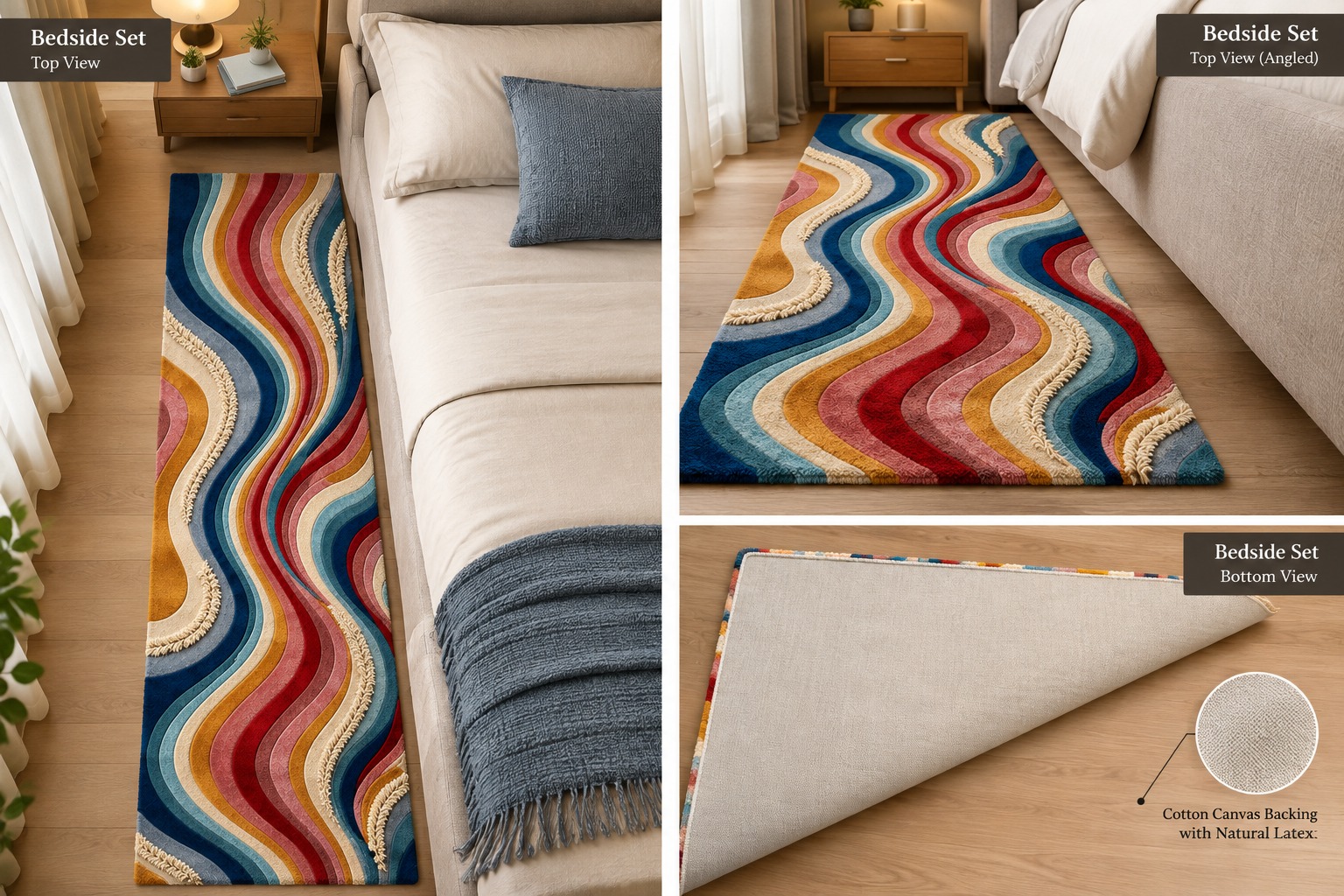 Abstract Flow Wave Wool Rug view 9