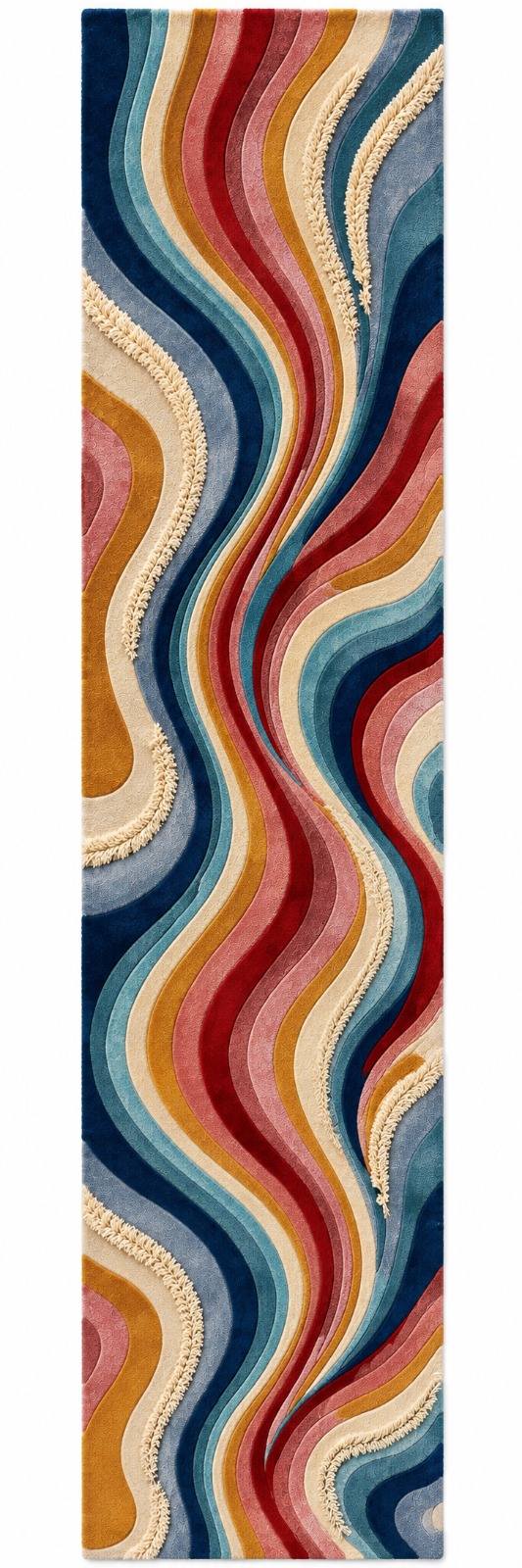 Abstract Flow Wave Wool Rug view 10