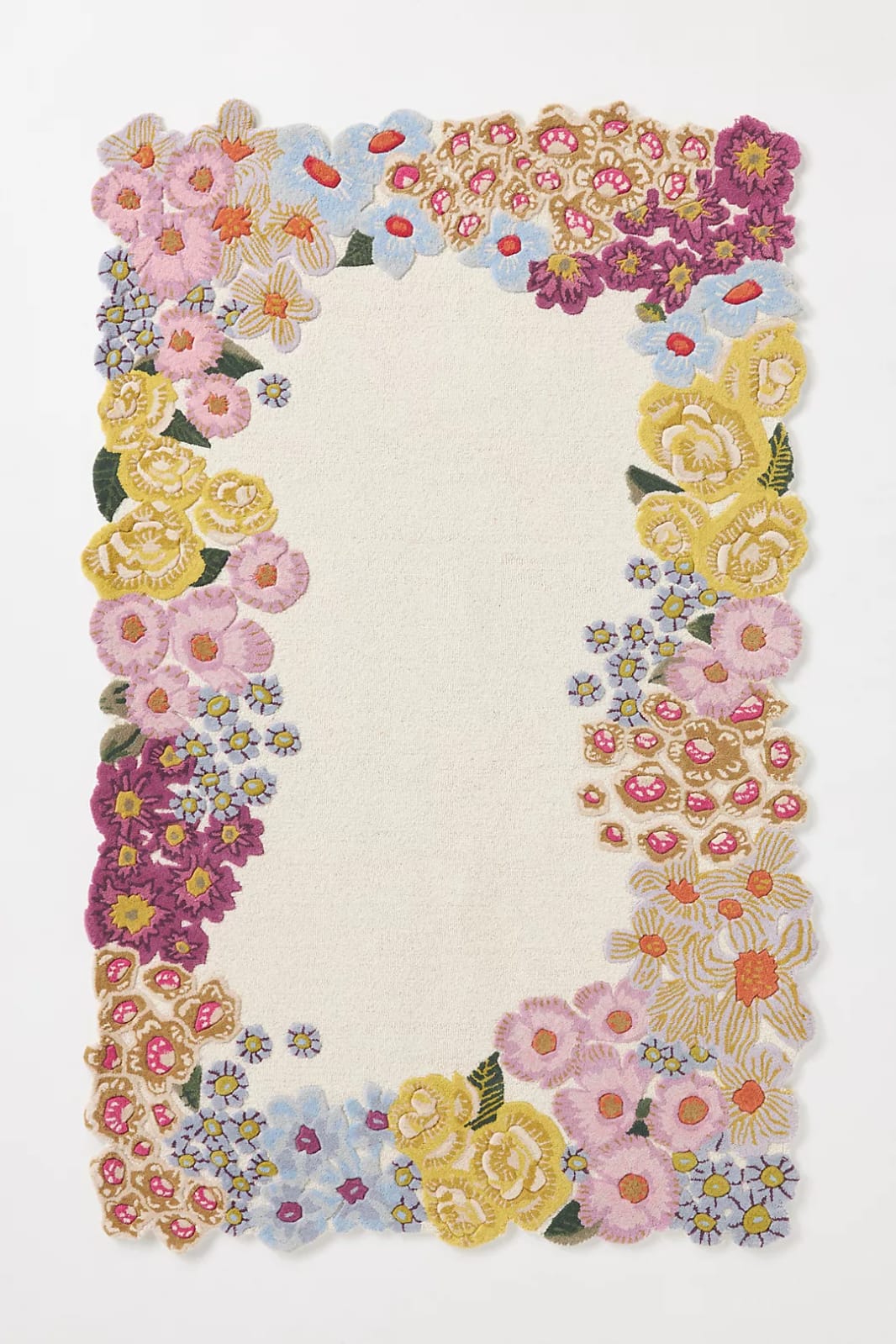 Floral Garden Hand-Tufted Silk & New Zealand Wool Rug