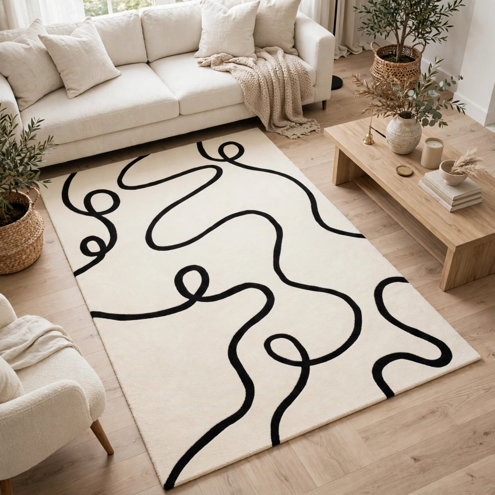 Contemporary Abstract New Zealand Wool Rug view 3