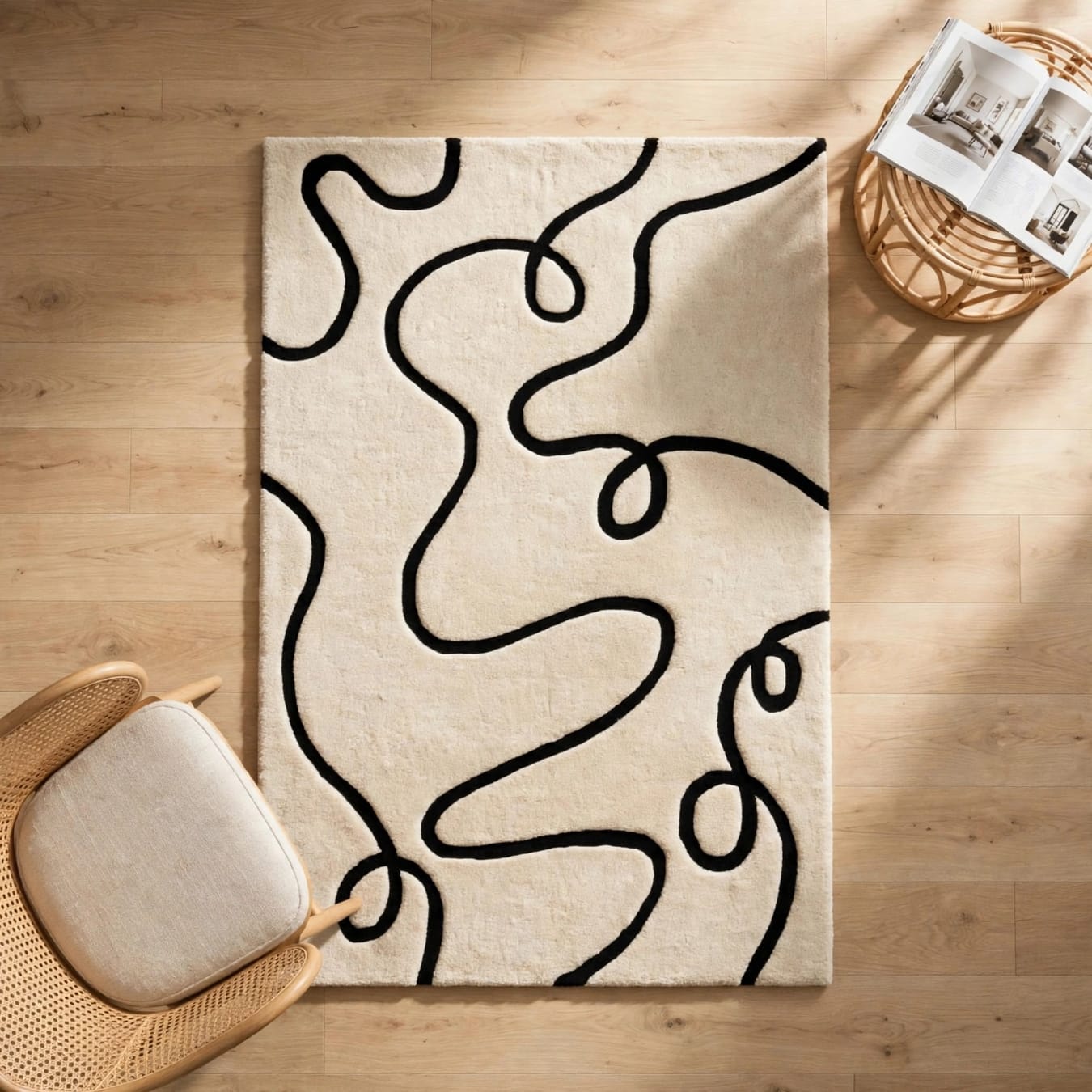 Contemporary Abstract New Zealand Wool Rug view 6