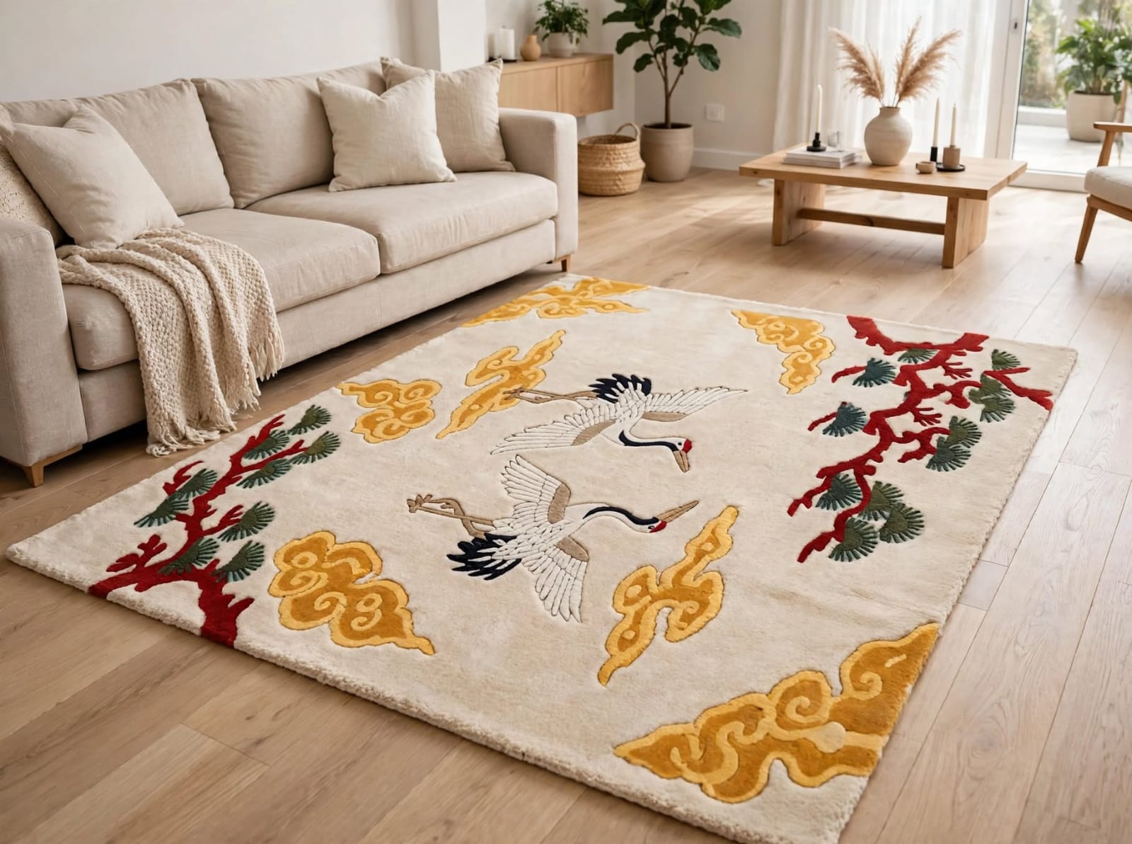 Crane & Cloud Hand-Tufted New Zealand Wool Rug view 3