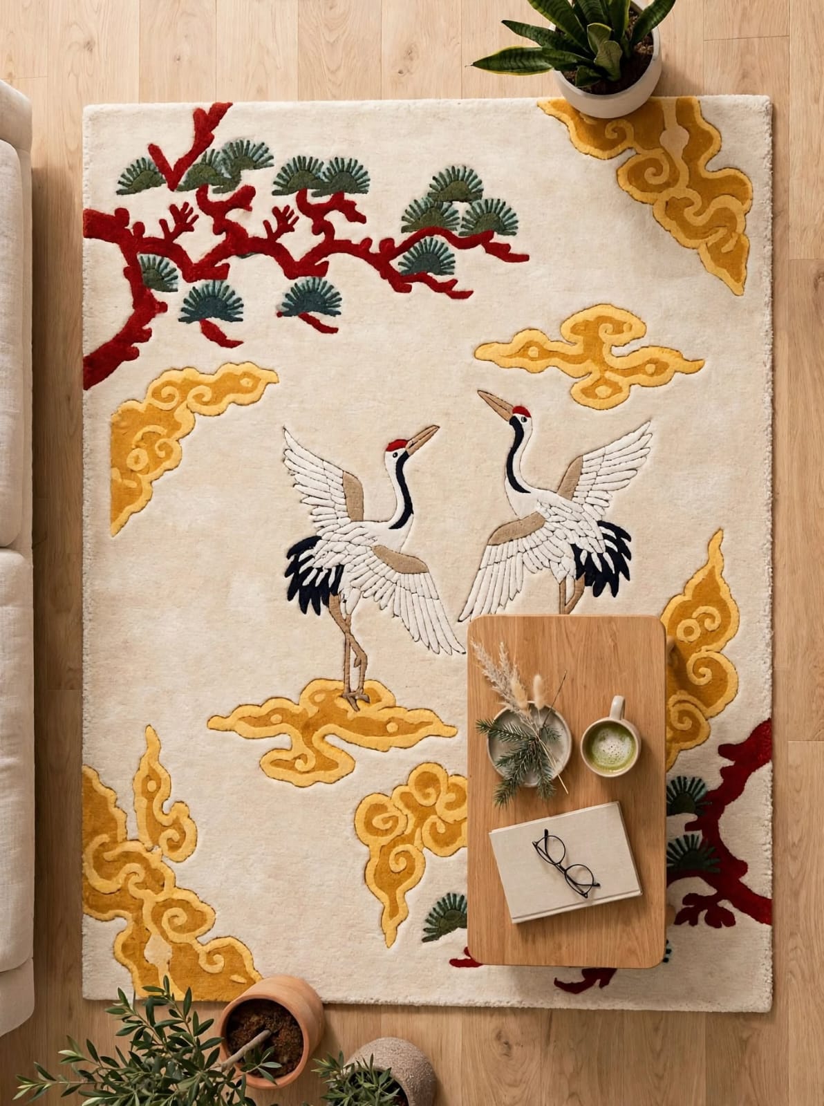 Crane & Cloud Hand-Tufted New Zealand Wool Rug view 4
