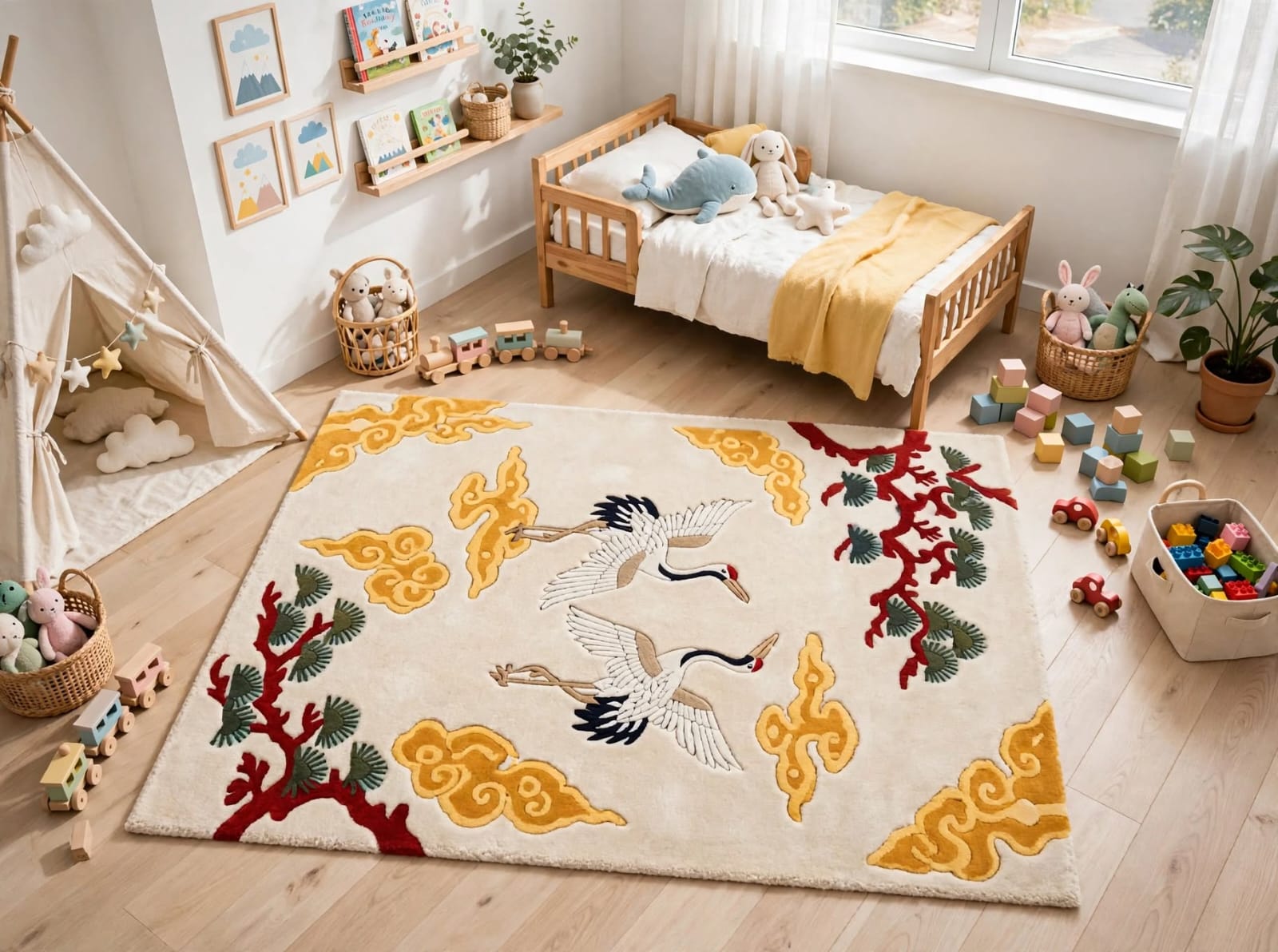 Crane & Cloud Hand-Tufted New Zealand Wool Rug view 5