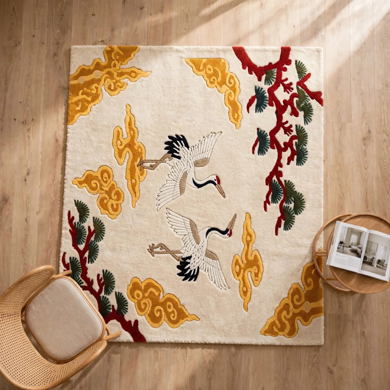 Crane & Cloud Hand-Tufted New Zealand Wool Rug view 6