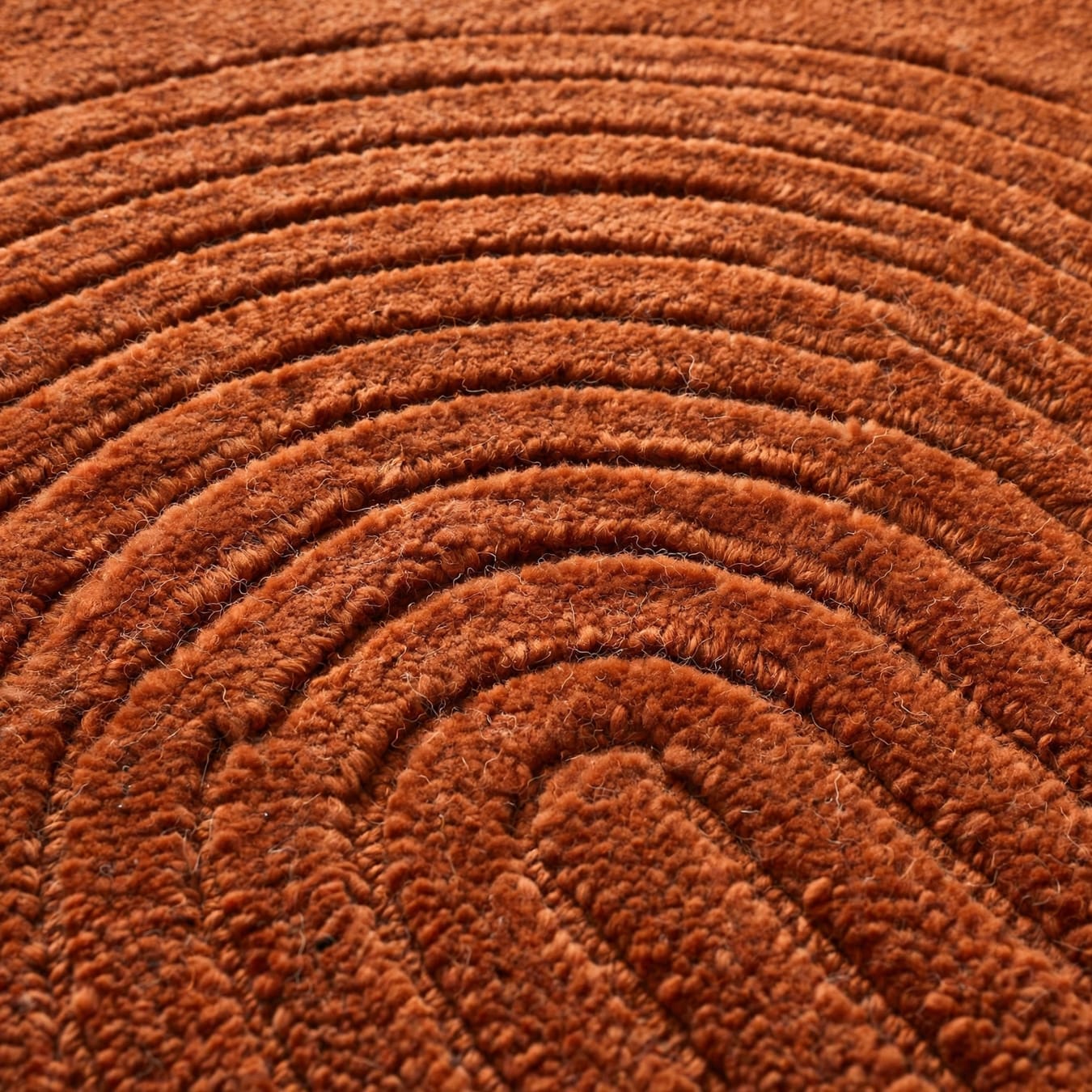 Rust Terracotta Arch Textured Wool Rug view 4