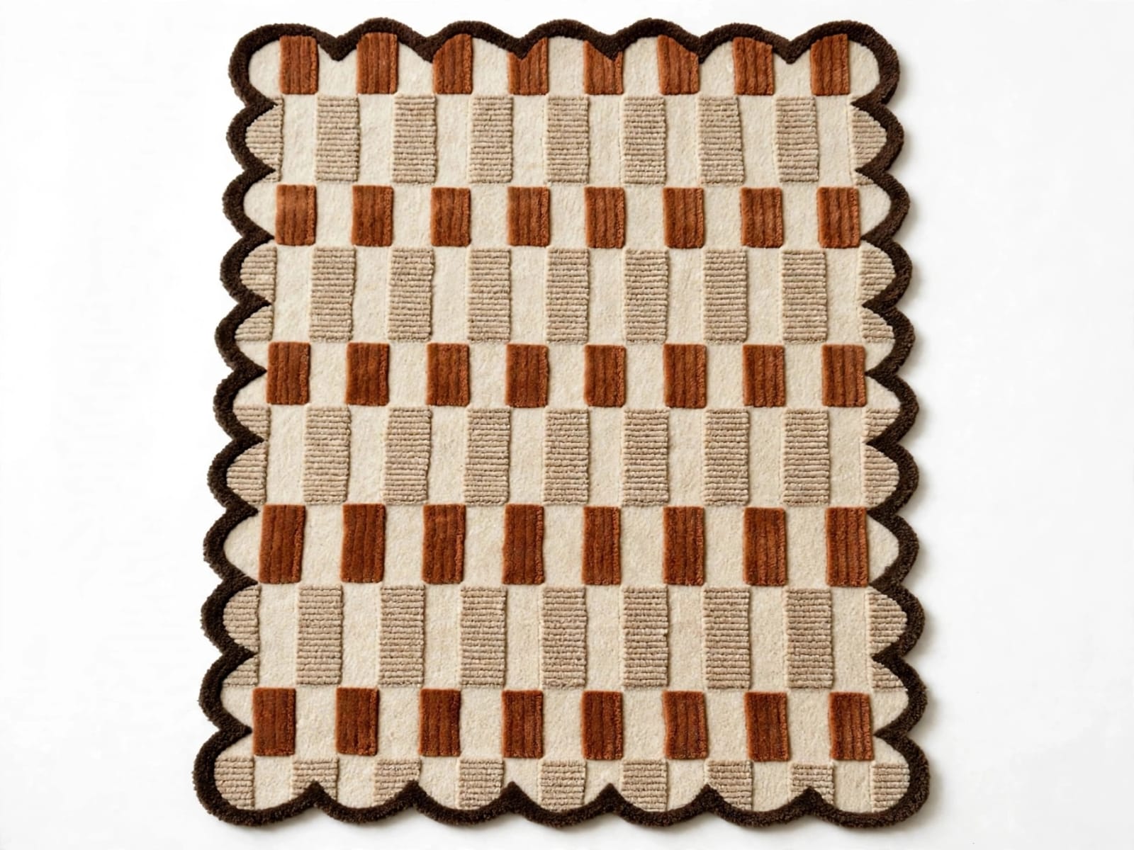 Geometric Checkered Rug-Handmade Rug