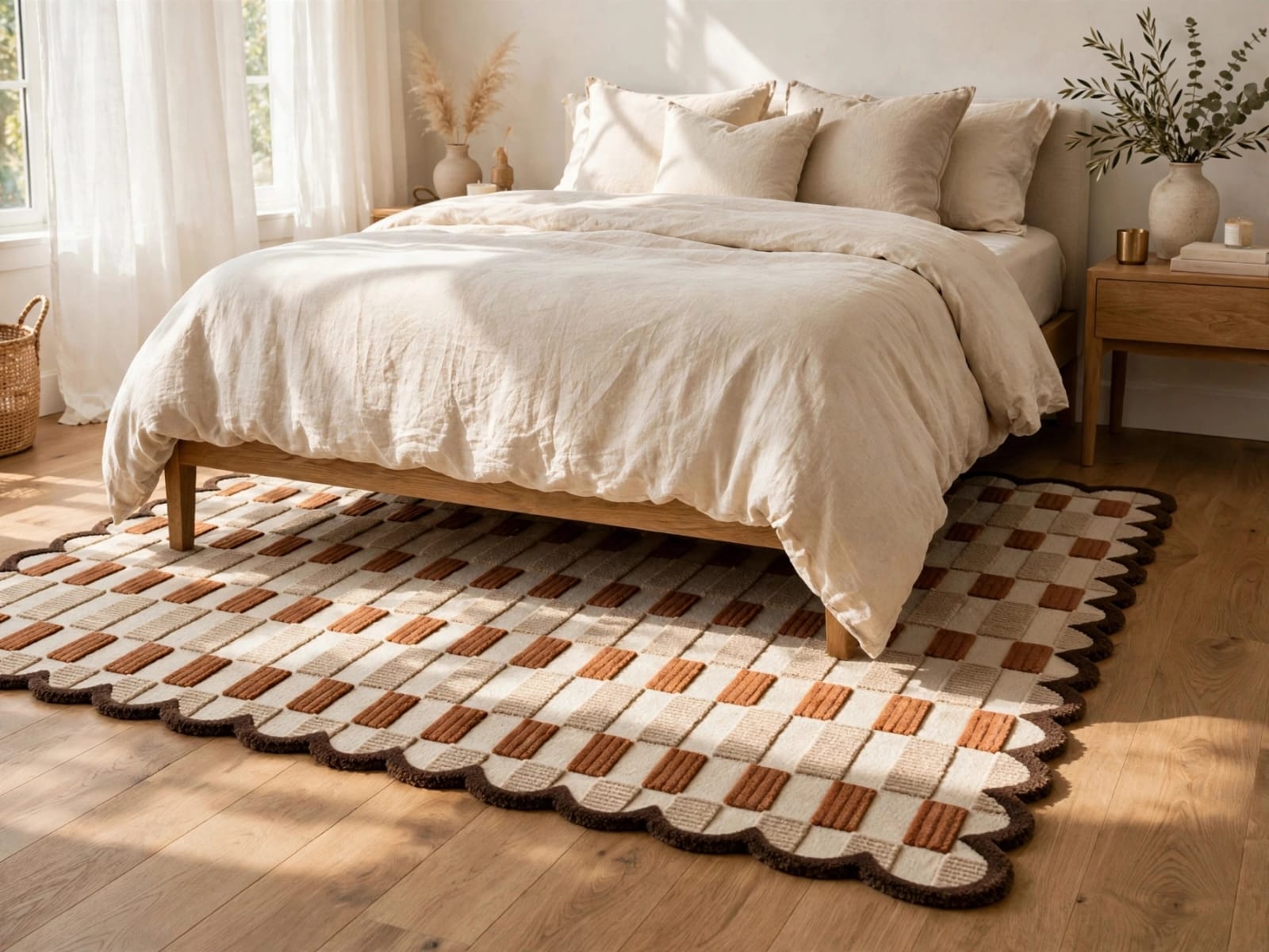 Geometric Checkered Rug-Handmade Rug view 4