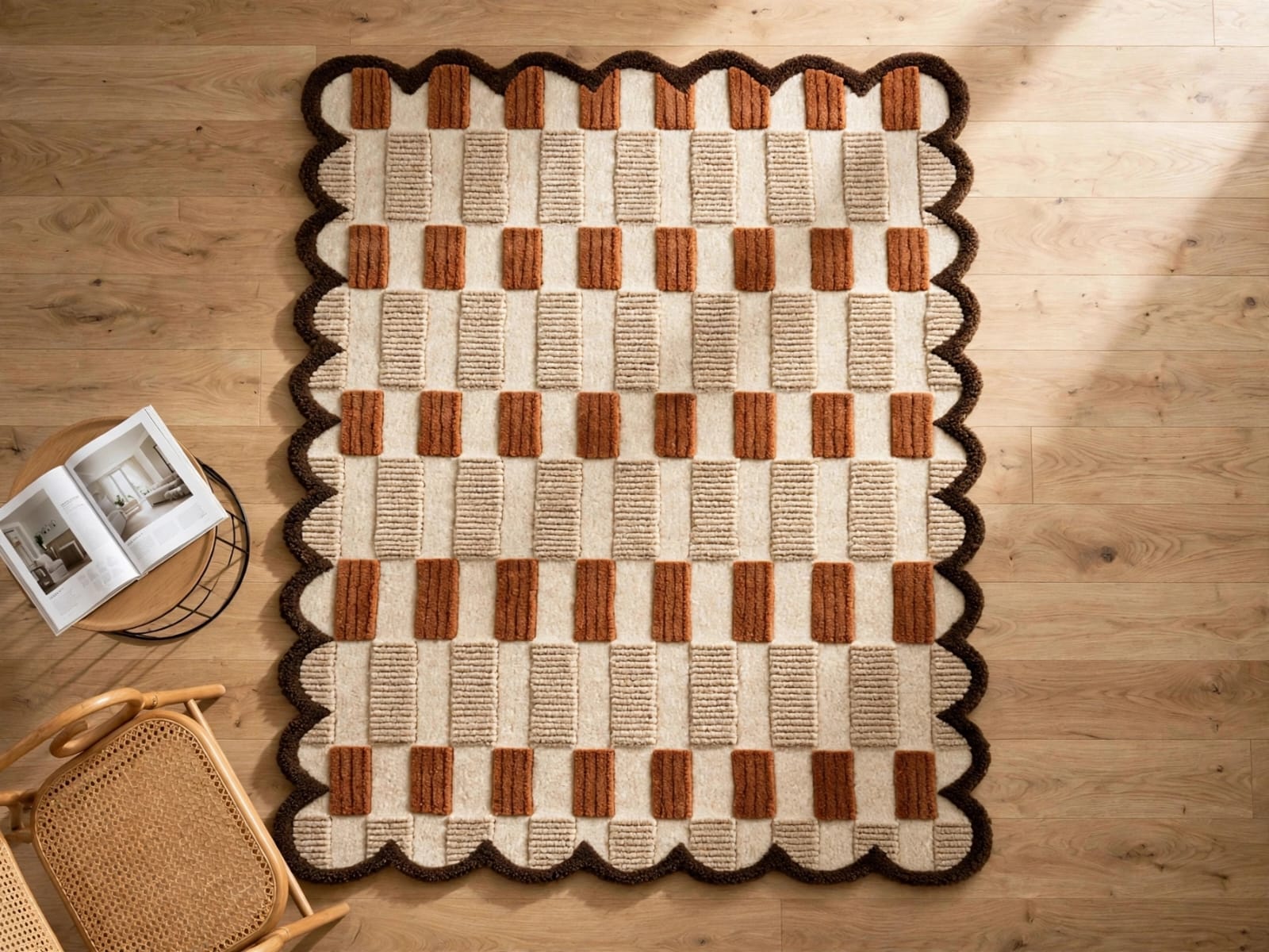 Geometric Checkered Rug-Handmade Rug view 6
