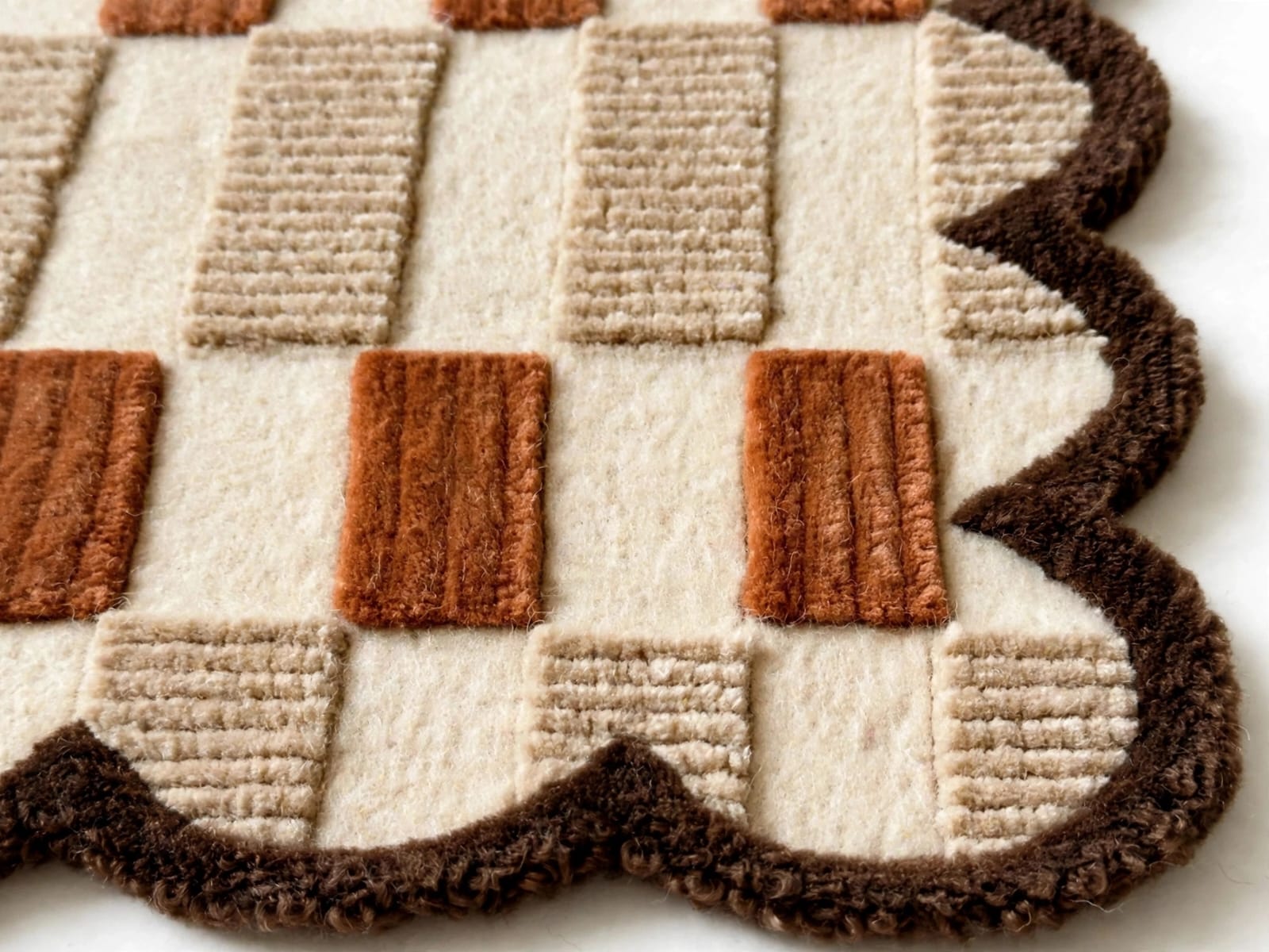 Geometric Checkered Rug-Handmade Rug view 7
