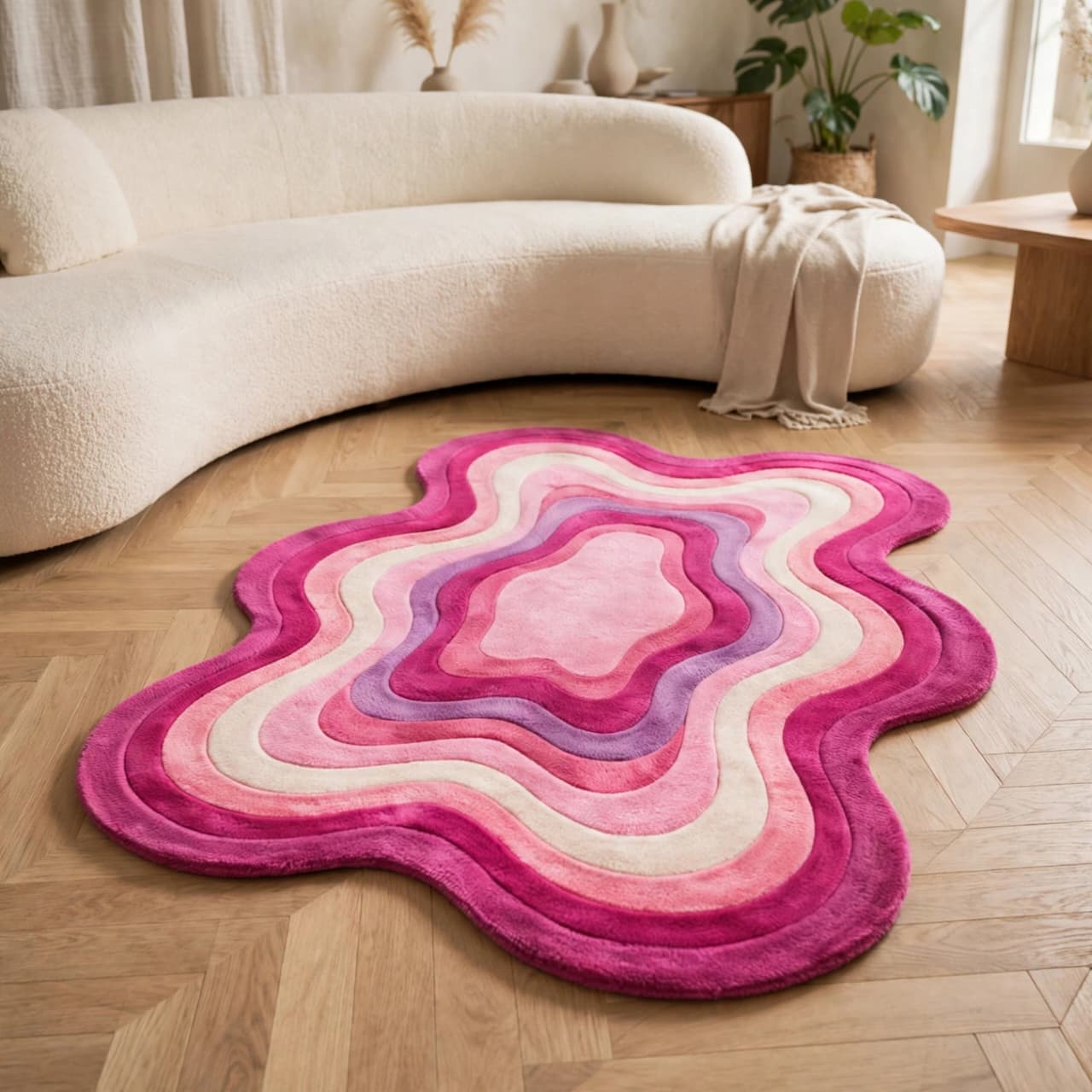 Ombre Abstract Irregular Wavy Rug