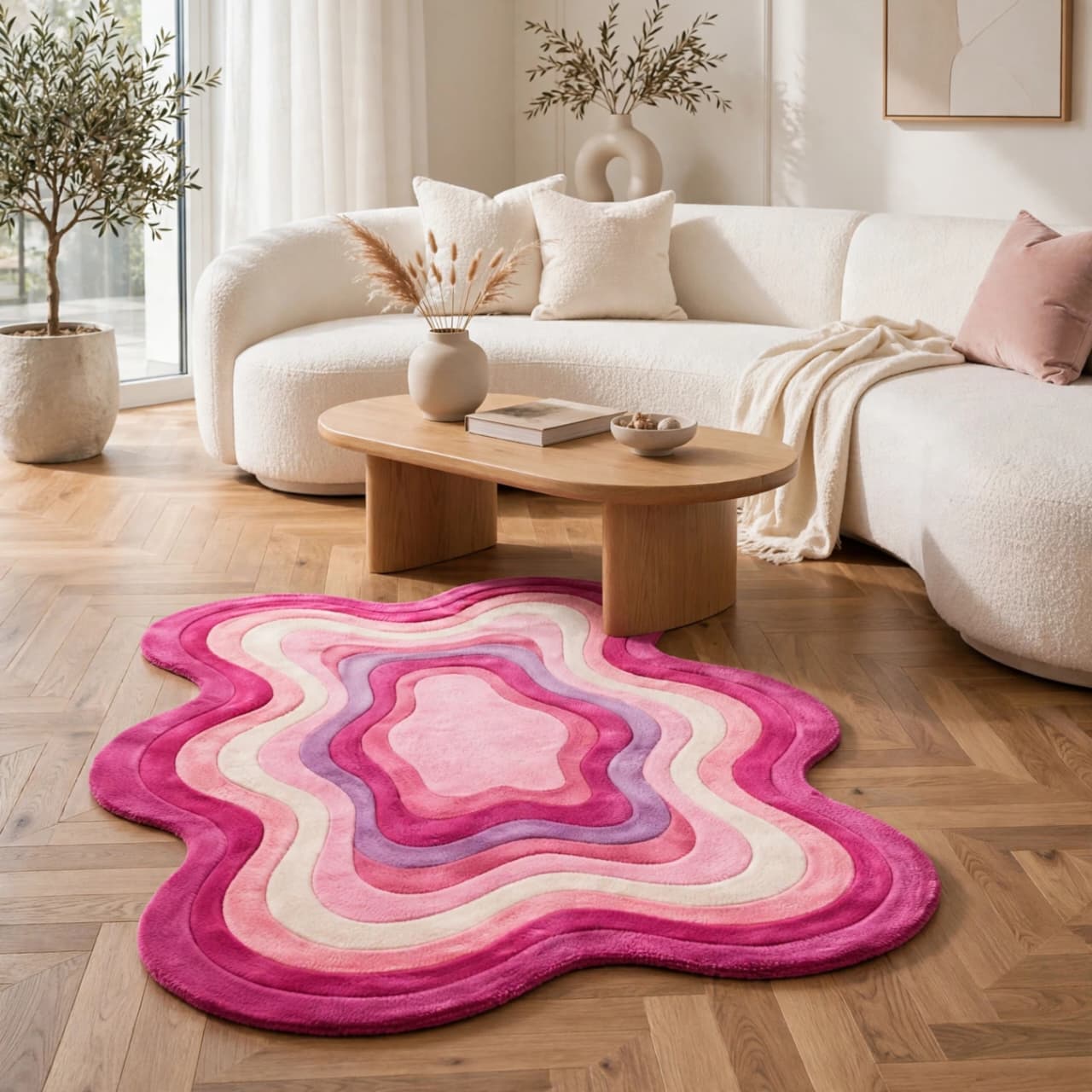 Ombre Abstract Irregular Wavy Rug view 4