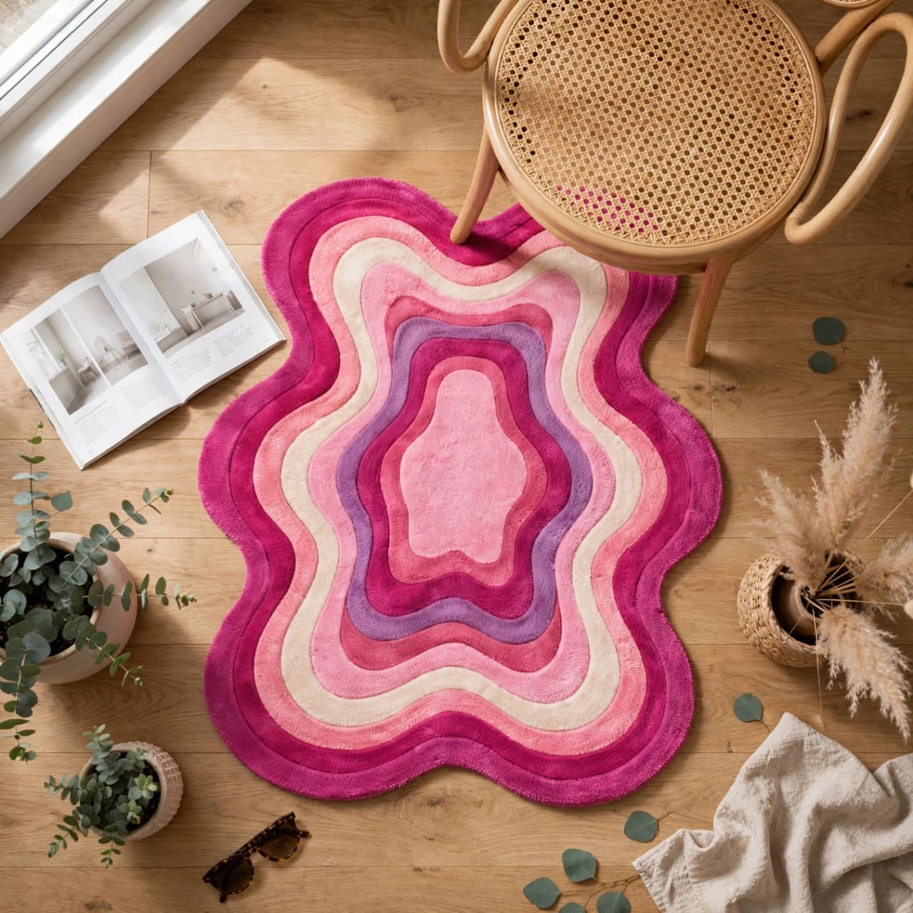 Ombre Abstract Irregular Wavy Rug view 7