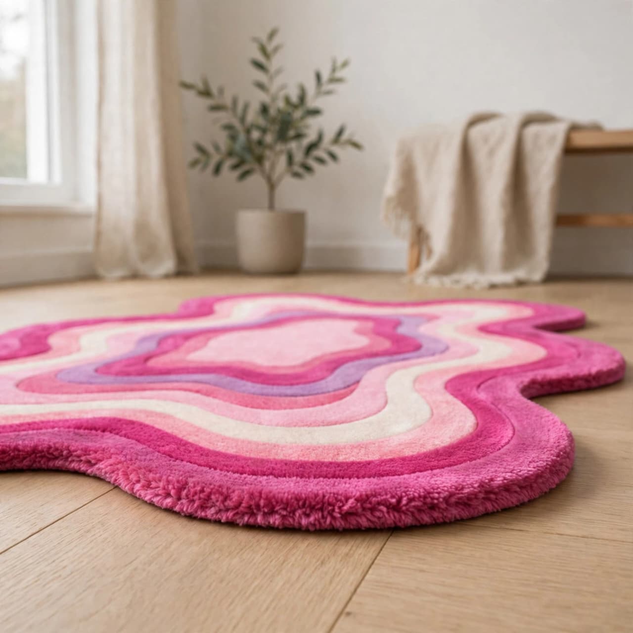 Ombre Abstract Irregular Wavy Rug view 8