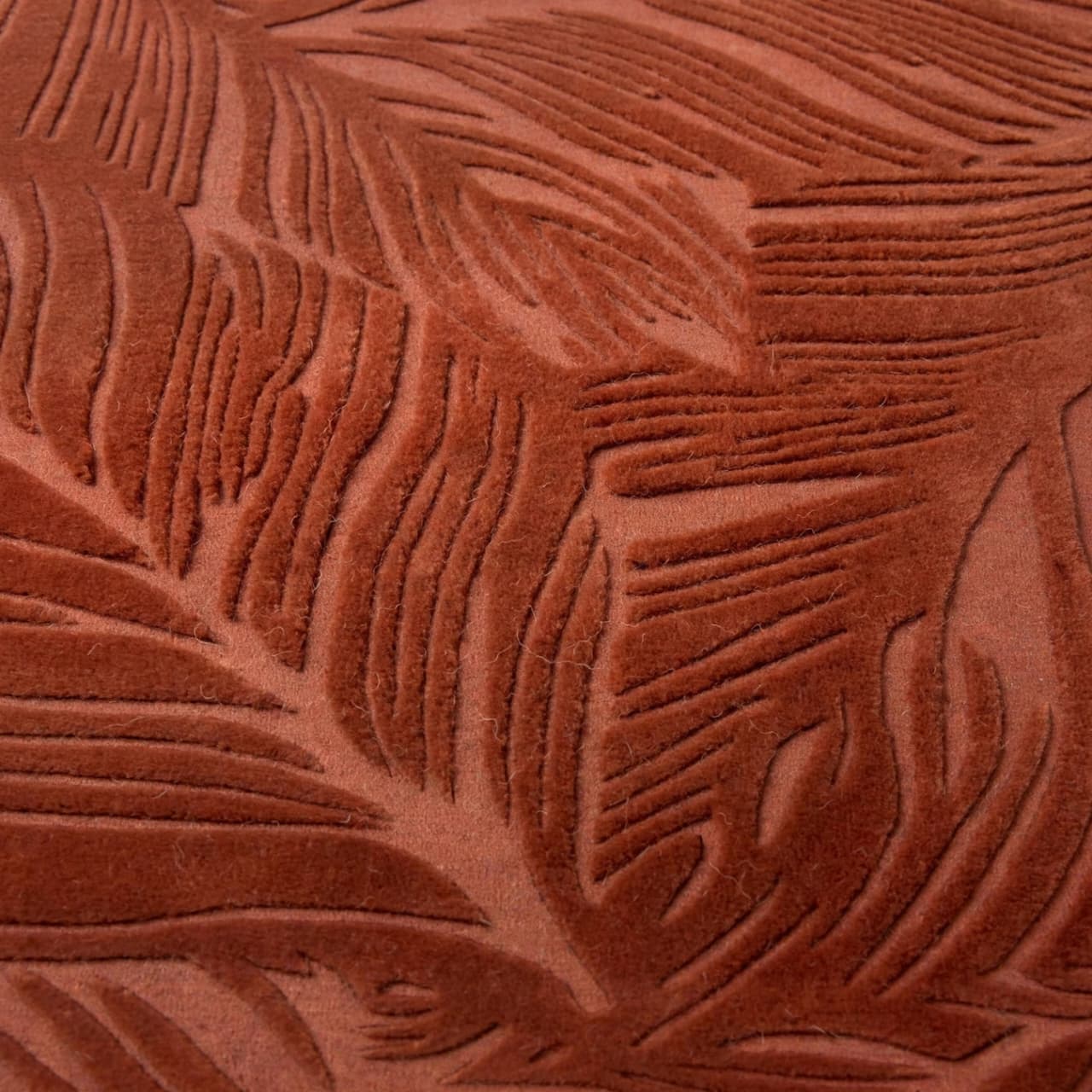 Rust Terracotta Palm Leaf Wool Rug | ZoraCarpet view 6