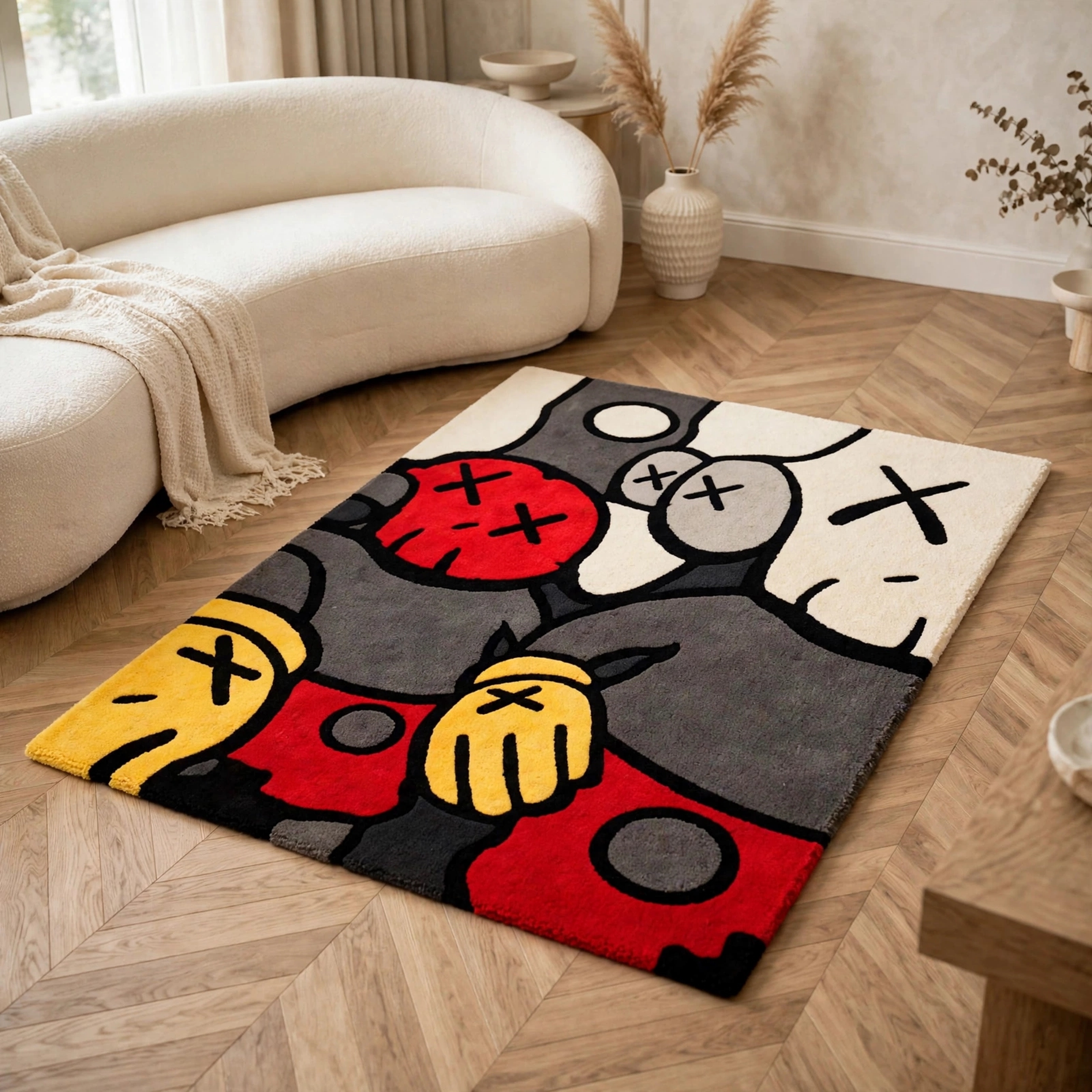 Multicolor Pop Art Abstract Wool Cartoon Kids Rug